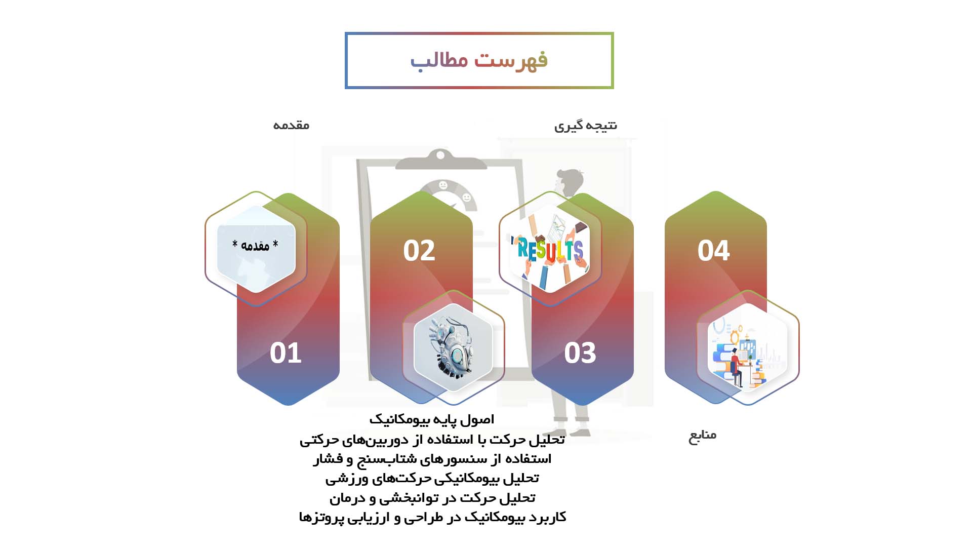 پاورپوینت در مورد استفاده از بیومکانیک در تحلیل حرکت اندام‌های انسان